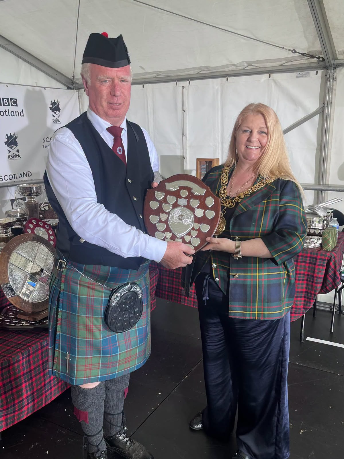 Grade 3B pipe band trophy presentation at the World Pipe Band Championships 2026